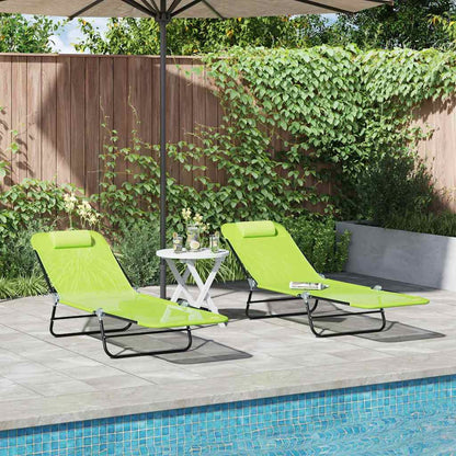 Tumbona Plegable 2 Pcs 182 X 55 X 85,5 Cm Textileno