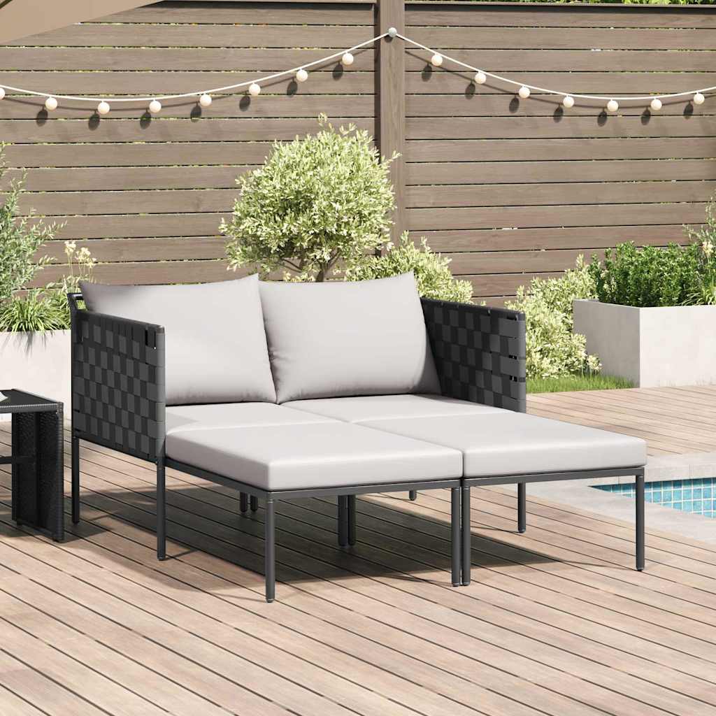 Tumbona Con Cojín 2-Persona Antracita 153 X 115 X 69.5 Cm
