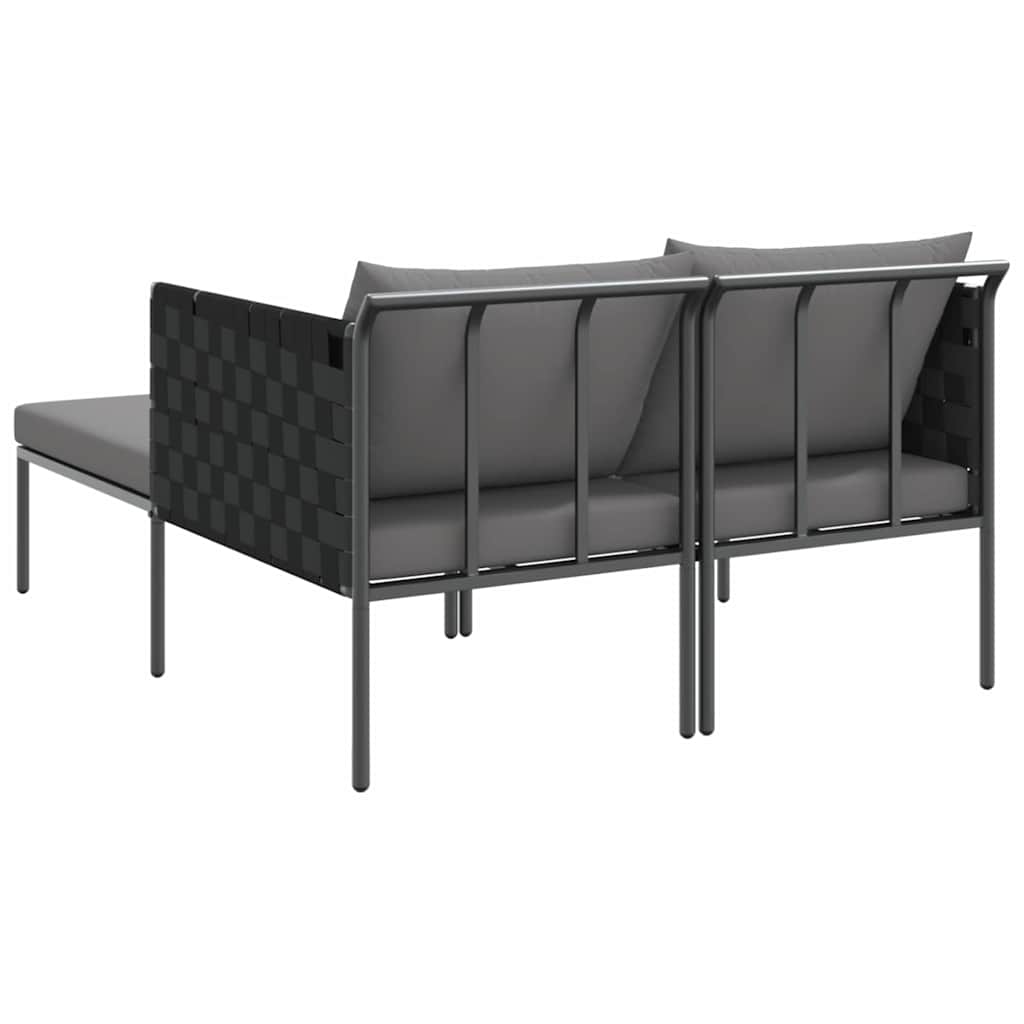 Tumbona Con Cojín 2-Persona Antracita 153 X 115 X 69.5 Cm