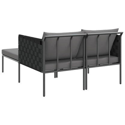 Tumbona Con Cojín 2-Persona Antracita 153 X 115 X 69.5 Cm