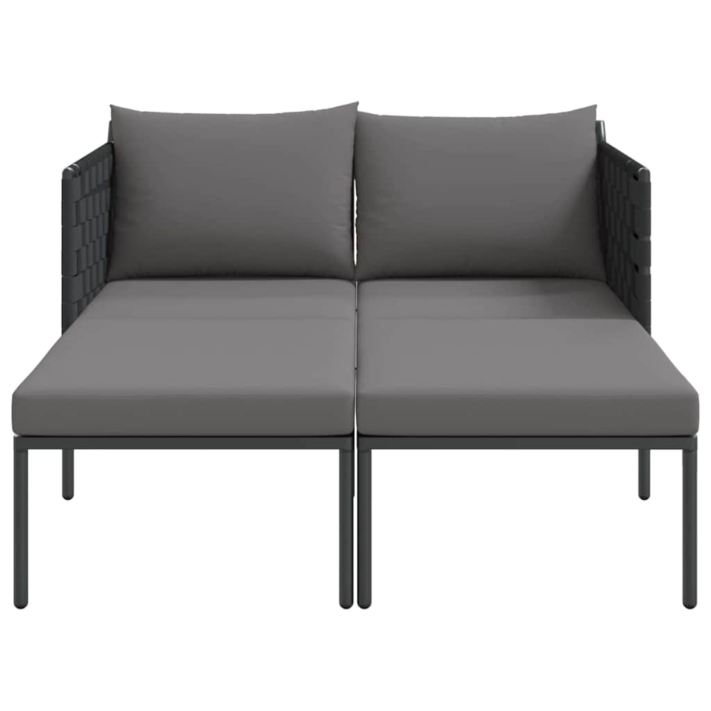 Tumbona Con Cojín 2-Persona Antracita 153 X 115 X 69.5 Cm