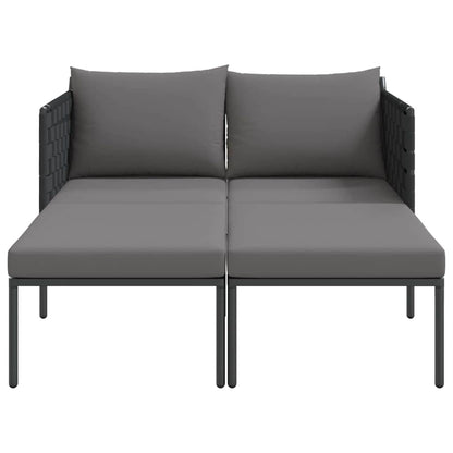 Tumbona Con Cojín 2-Persona Antracita 153 X 115 X 69.5 Cm