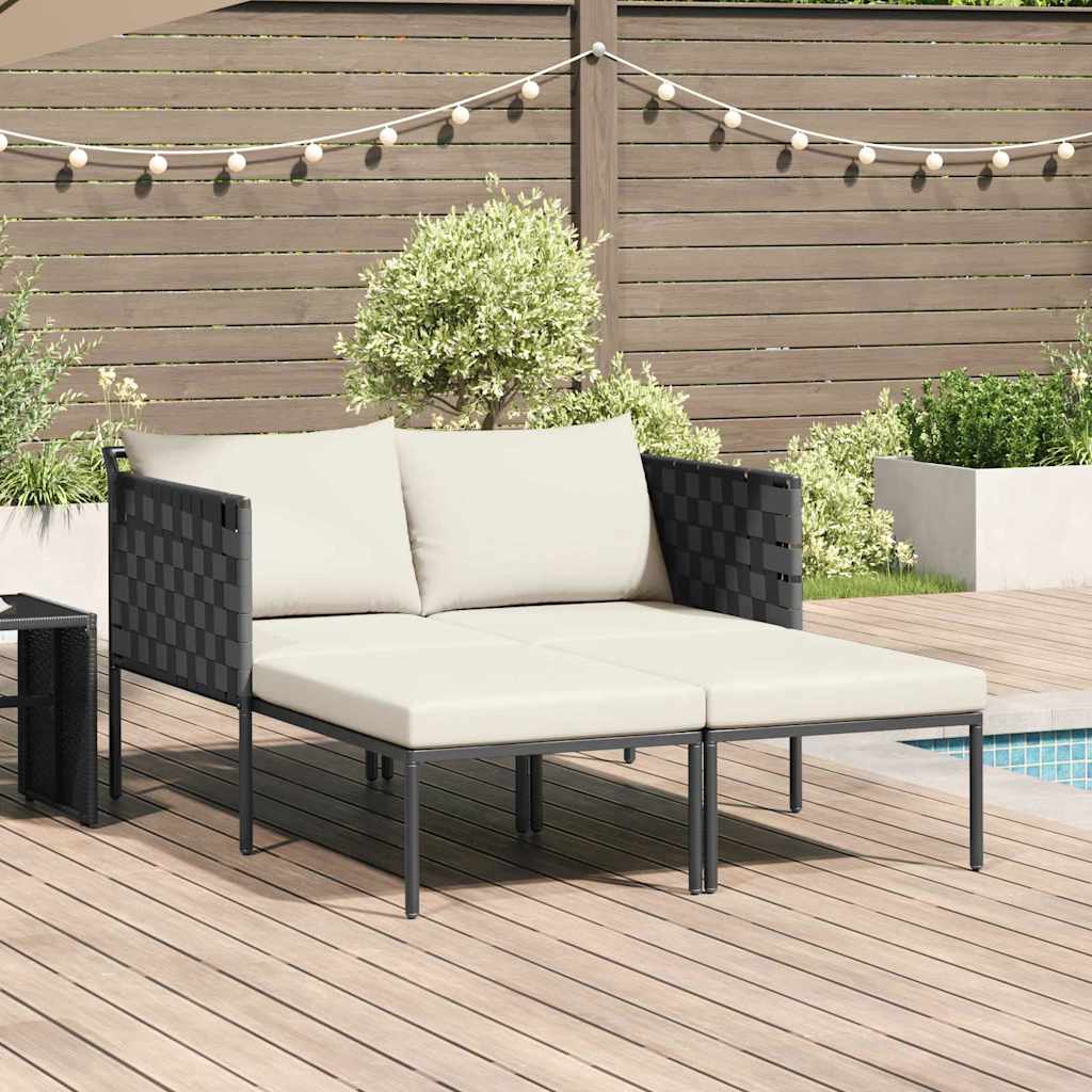 Tumbona Con Cojín 2-Persona Antracita 153 X 115 X 69.5 Cm