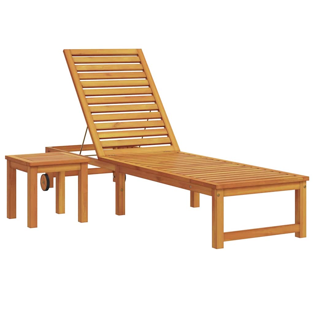 Tumbona 3 Pcs Marrón Madera De Acacia Sólida