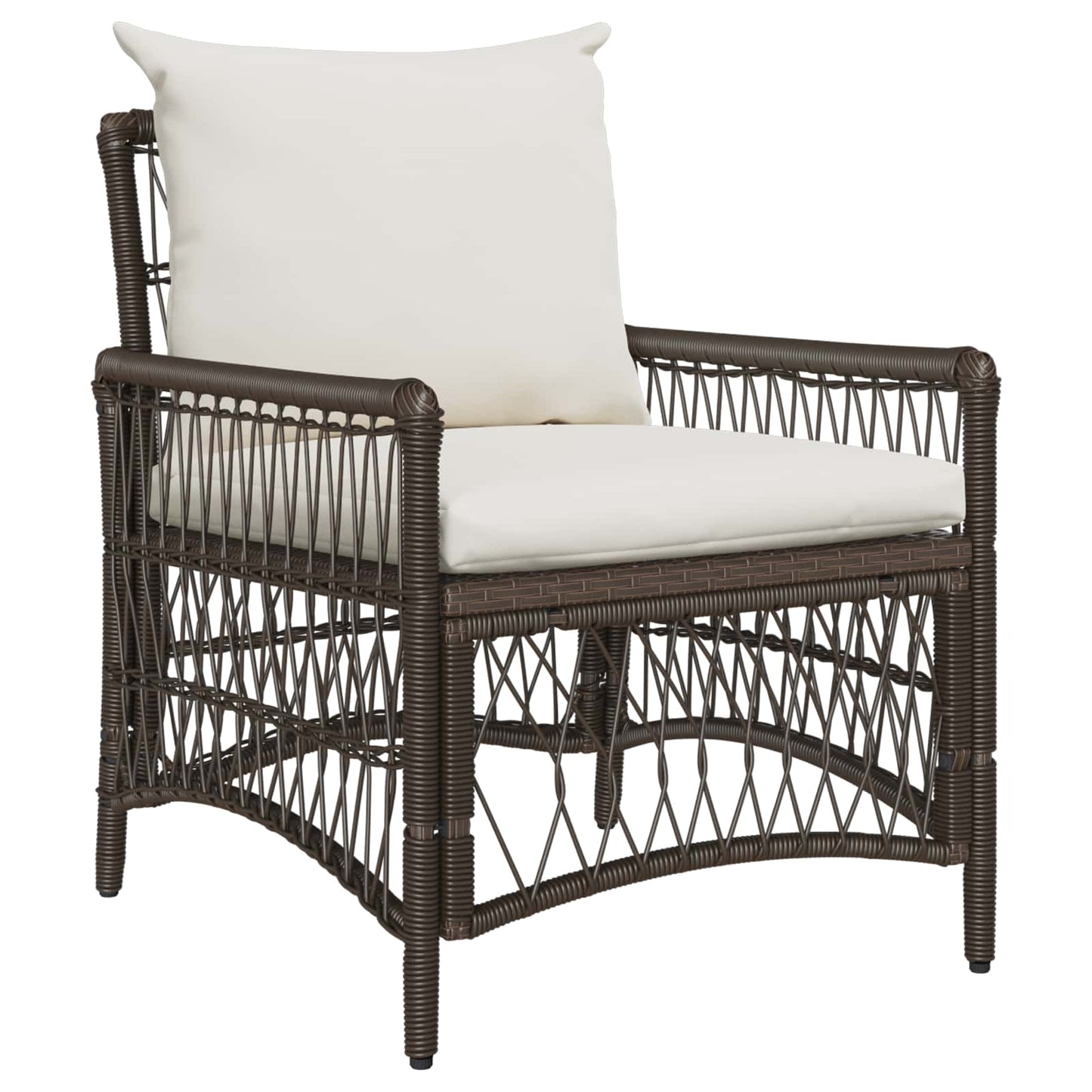 Silla De Jardín Con Cojín Beige 73 X 61 X 77 Cm Ratán Sintético