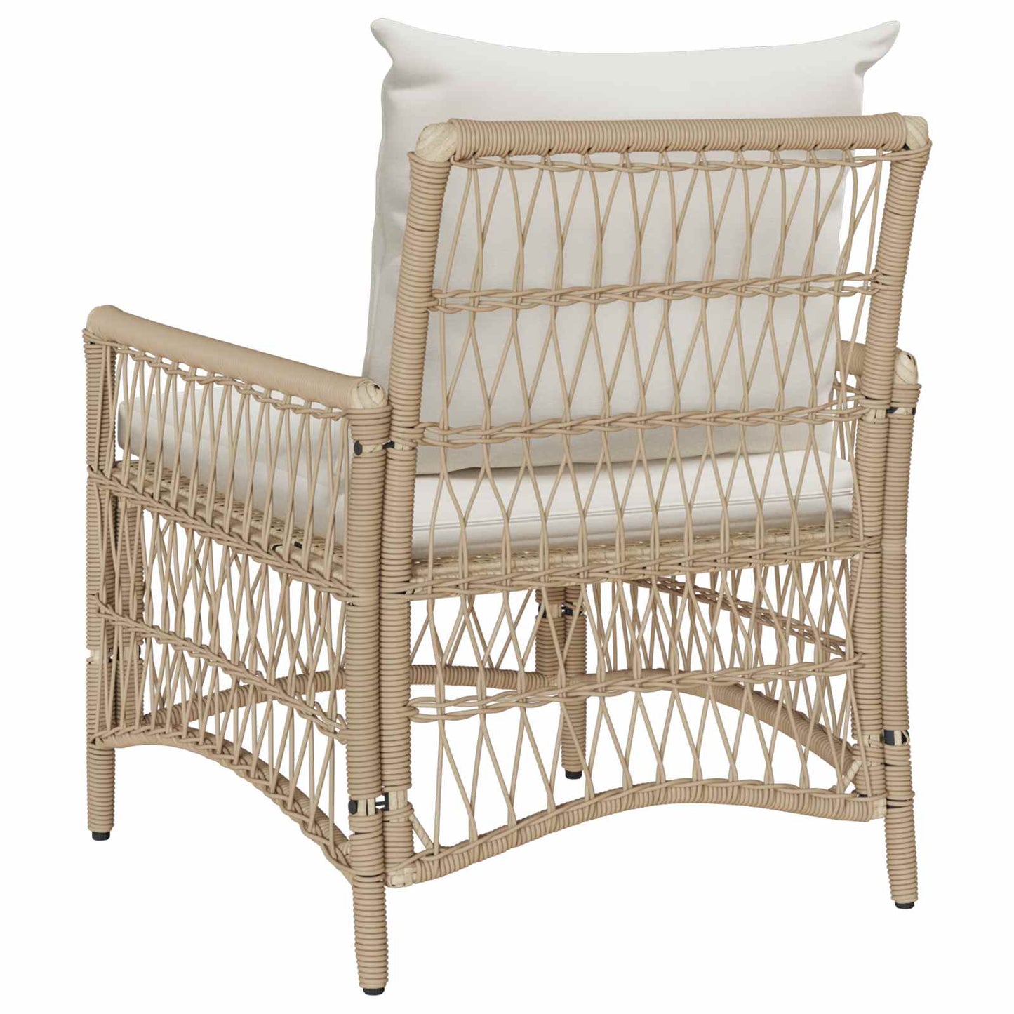 Silla De Jardín Con Cojín Beige 73 X 61 X 77 Cm Ratán Sintético
