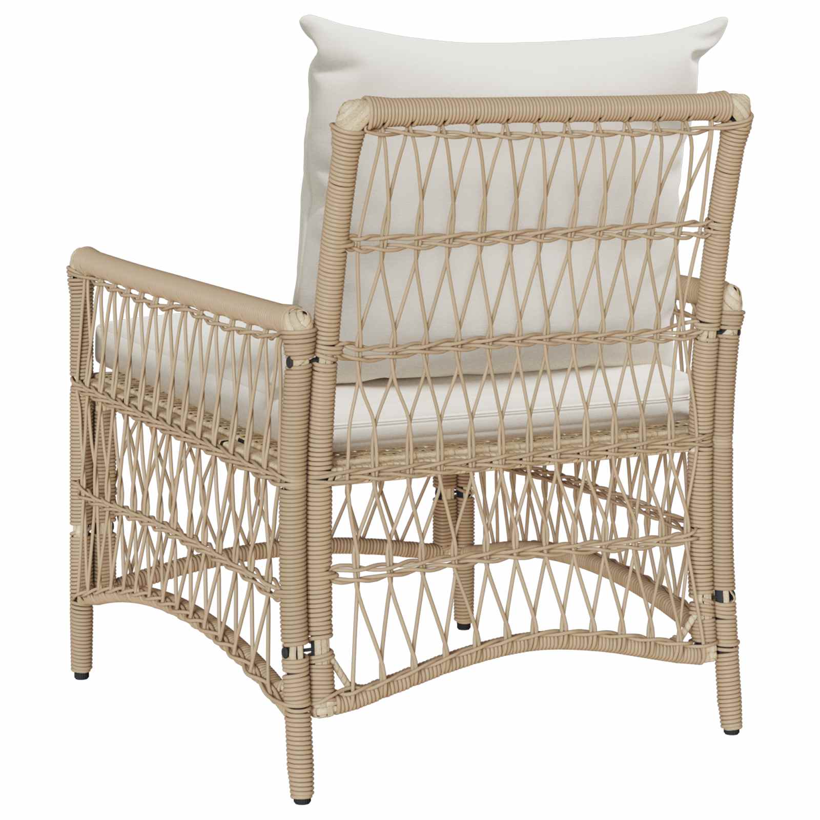 Silla De Jardín Con Cojín Beige 73 X 61 X 77 Cm Ratán Sintético