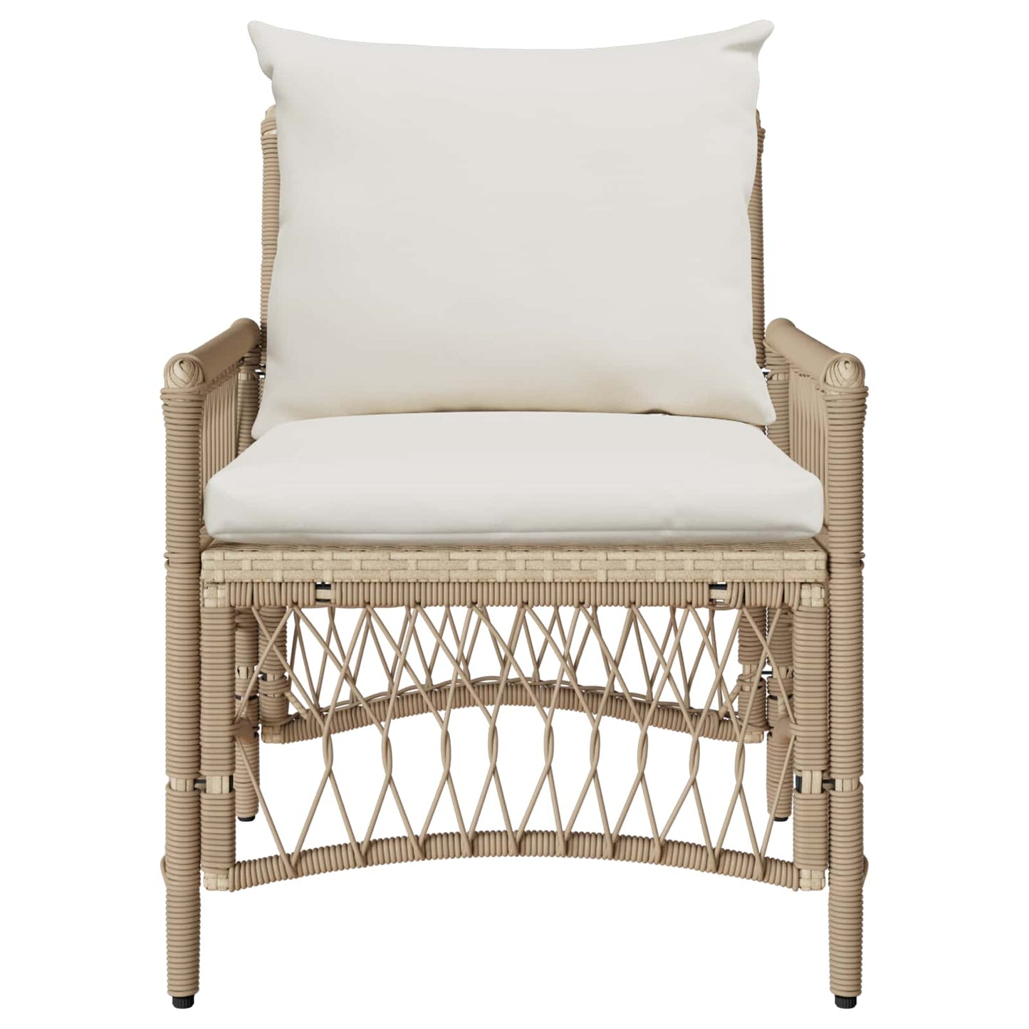 Silla De Jardín Con Cojín Beige 73 X 61 X 77 Cm Ratán Sintético