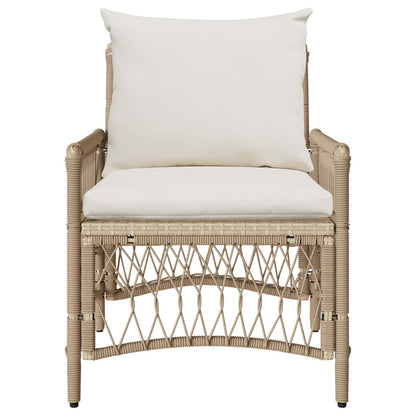 Silla De Jardín Con Cojín Beige 73 X 61 X 77 Cm Ratán Sintético