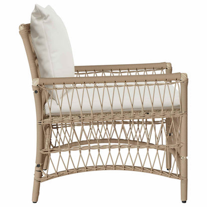 Silla De Jardín Con Cojín Beige 73 X 61 X 77 Cm Ratán Sintético