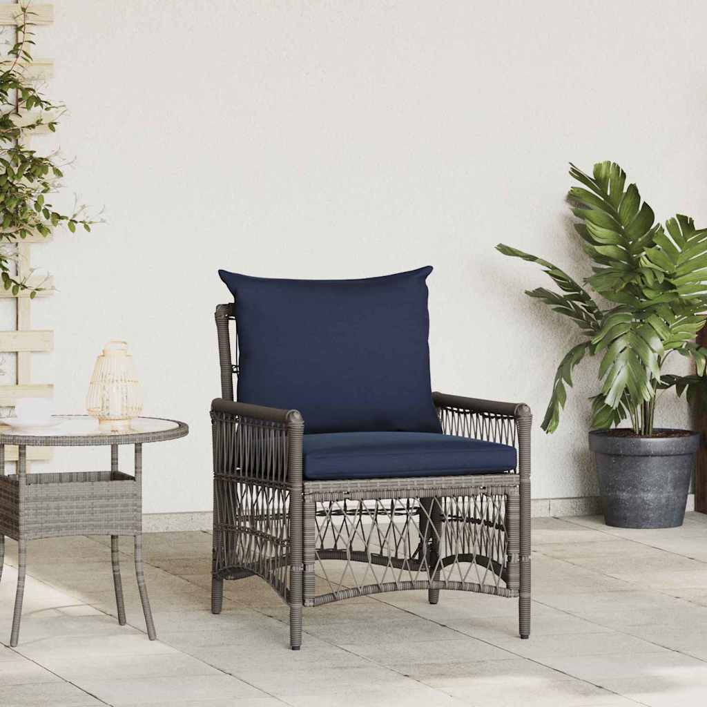 Silla De Jardín Con Cojín Beige 73 X 61 X 77 Cm Ratán Sintético
