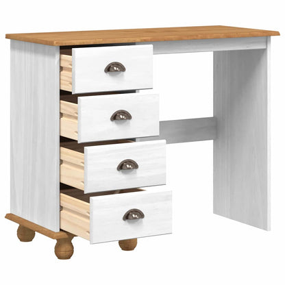 Escritorio Askim 95 X 40 X 75 Cm Madera De Pino Macizo