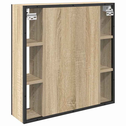 Armario Con Espejo Roble Sonoma 60 X 16 X 60 Cm
