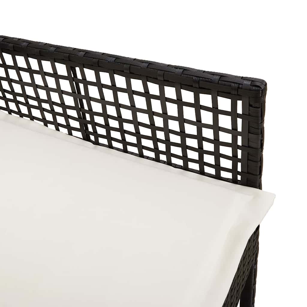 Silla De Jardín 2 Pcs Negro 55 X 53 X 85 Cm Ratán Sintético