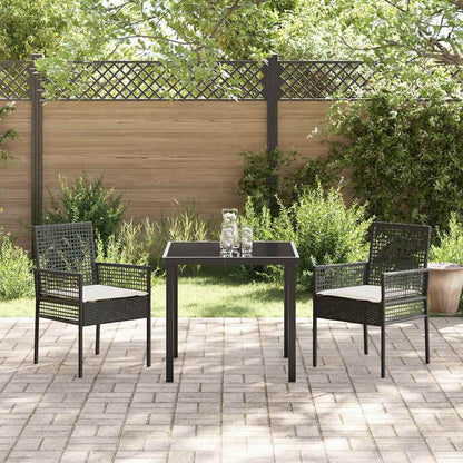 Silla De Jardín 2 Pcs Negro 55 X 53 X 85 Cm Ratán Sintético