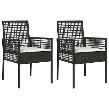 Silla De Jardín 2 Pcs Negro 55 X 53 X 85 Cm Ratán Sintético