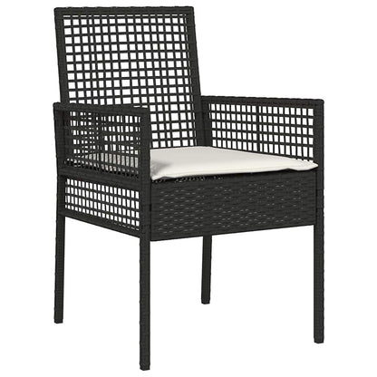 Silla De Jardín 2 Pcs Negro 55 X 53 X 85 Cm Ratán Sintético