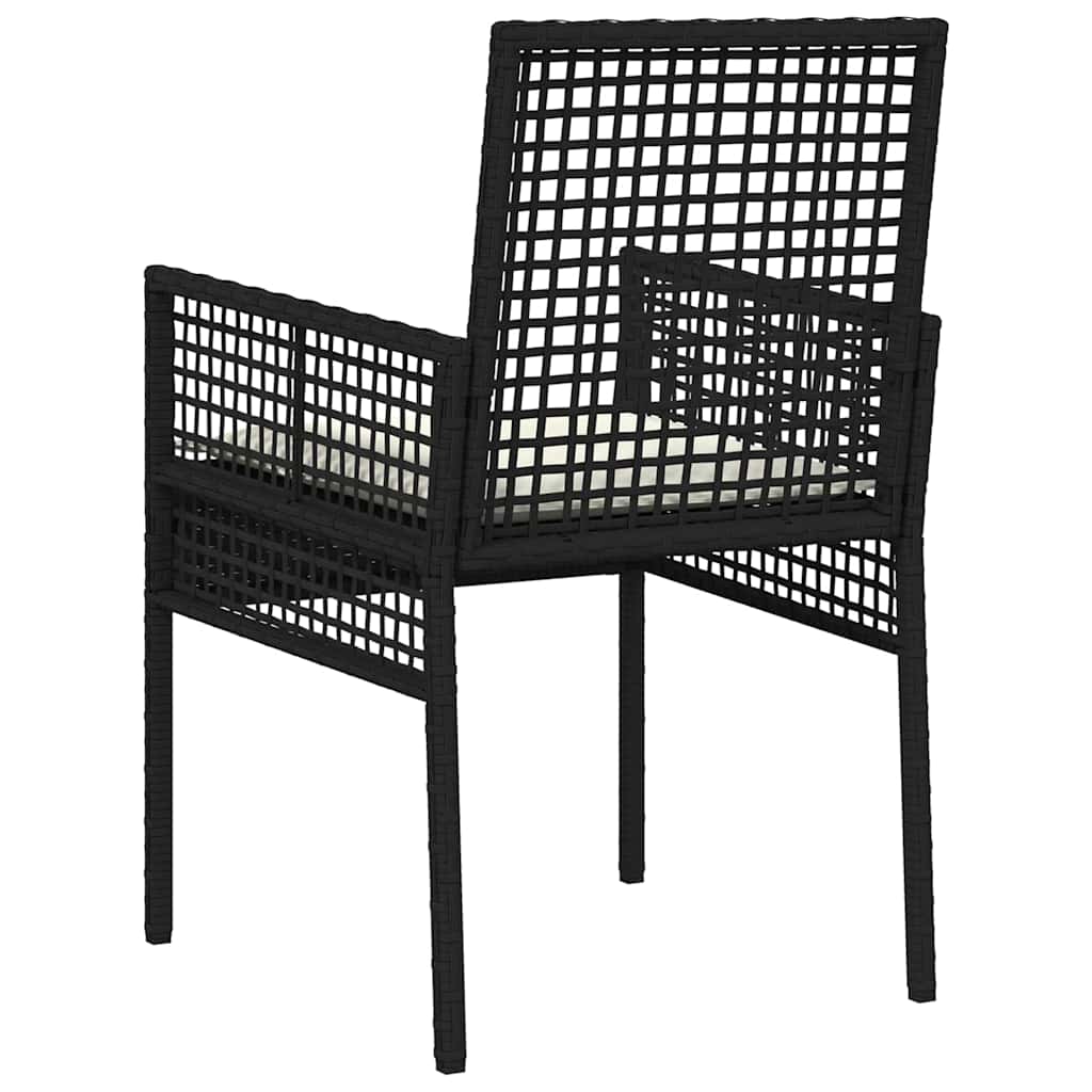 Silla De Jardín 2 Pcs Negro 55 X 53 X 85 Cm Ratán Sintético