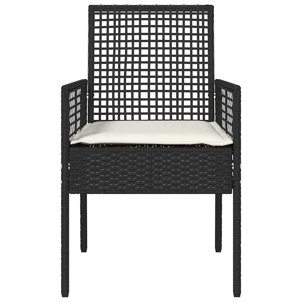 Silla De Jardín 2 Pcs Negro 55 X 53 X 85 Cm Ratán Sintético
