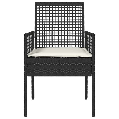 Silla De Jardín 2 Pcs Negro 55 X 53 X 85 Cm Ratán Sintético