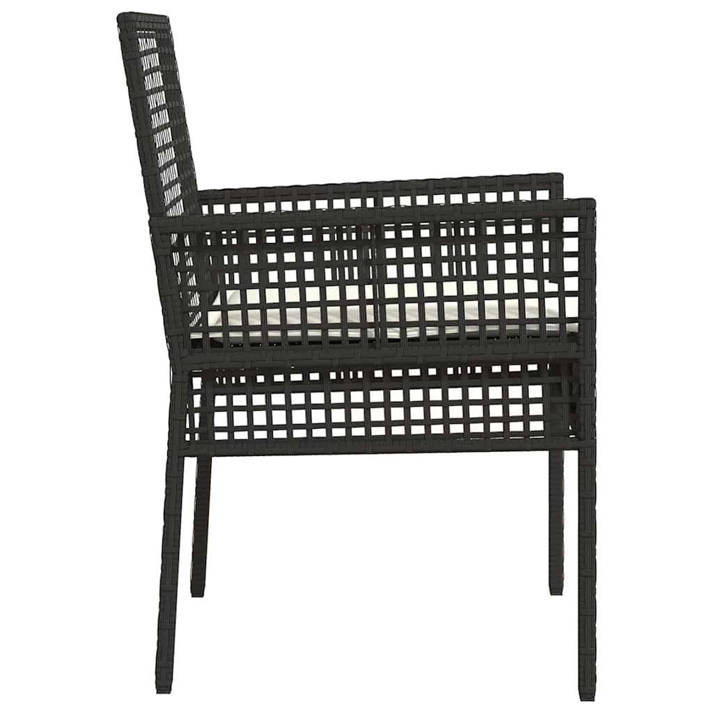 Silla De Jardín 2 Pcs Negro 55 X 53 X 85 Cm Ratán Sintético