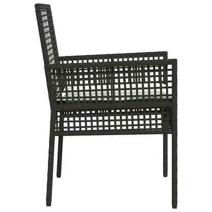 Silla De Jardín 2 Pcs Negro 55 X 53 X 85 Cm Ratán Sintético
