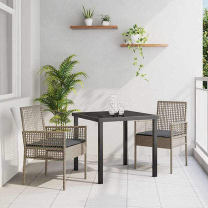 Silla De Jardín 2 Pcs Negro 55 X 53 X 85 Cm Ratán Sintético