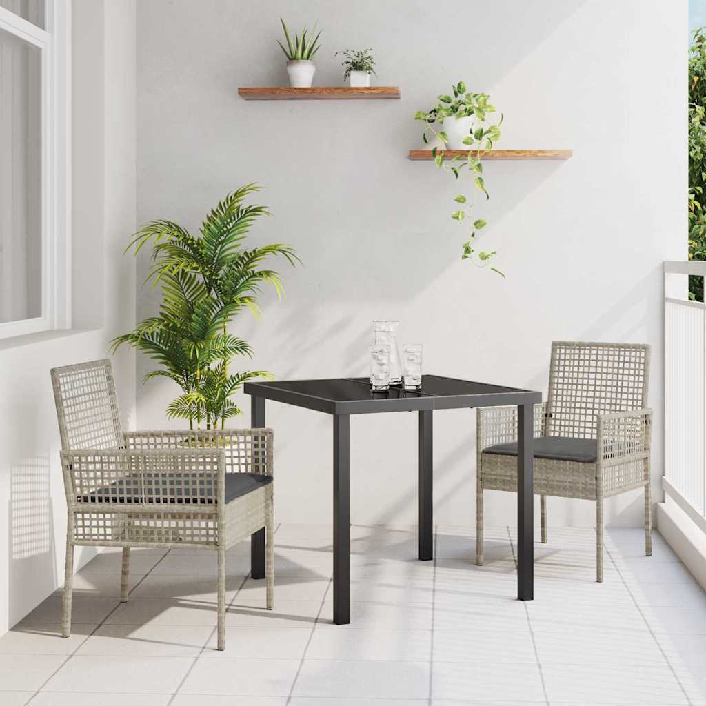 Silla De Jardín 2 Pcs Negro 55 X 53 X 85 Cm Ratán Sintético
