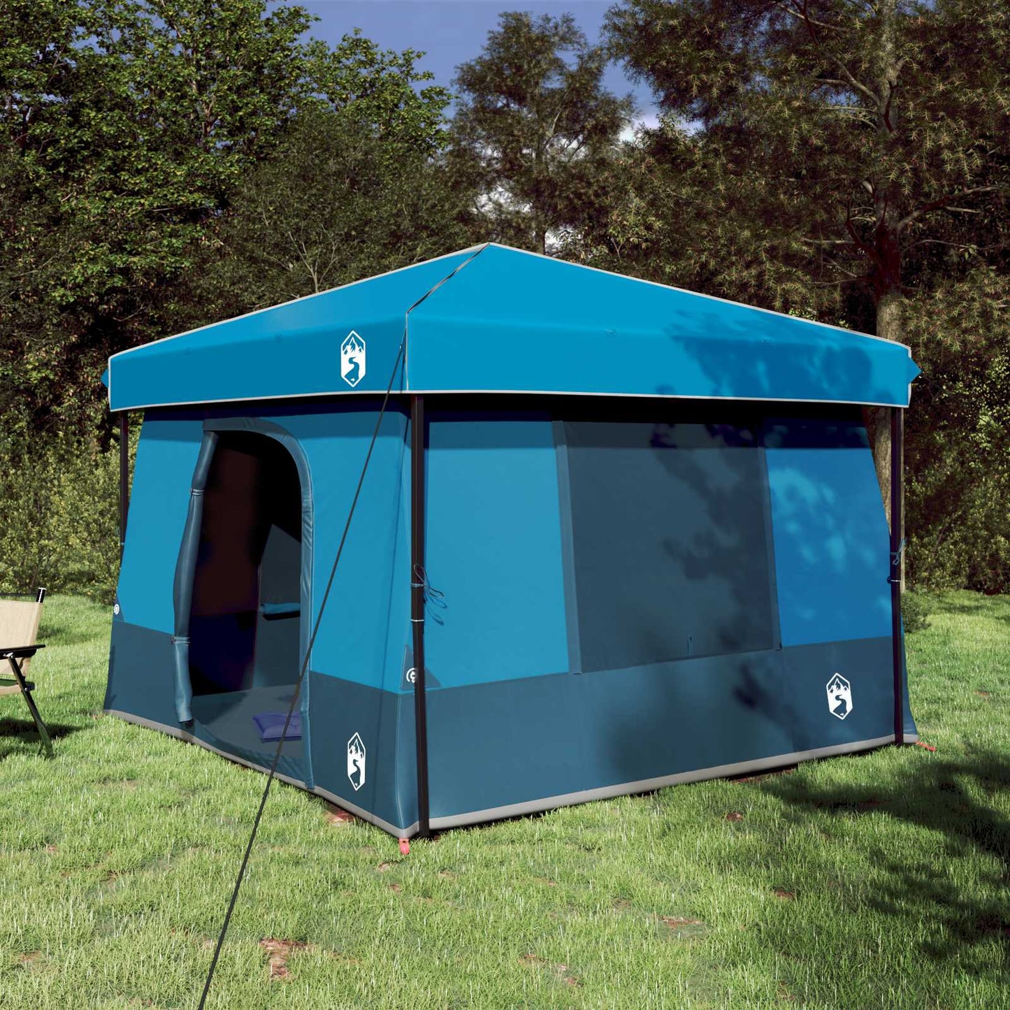 Juego De Tienda De Camping 2 Pcs Gris Y Tafetán Y Tela