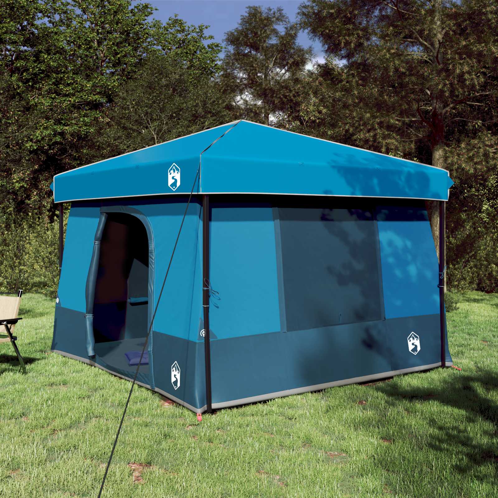 Juego De Tienda De Camping 2 Pcs Gris Y Tafetán Y Tela