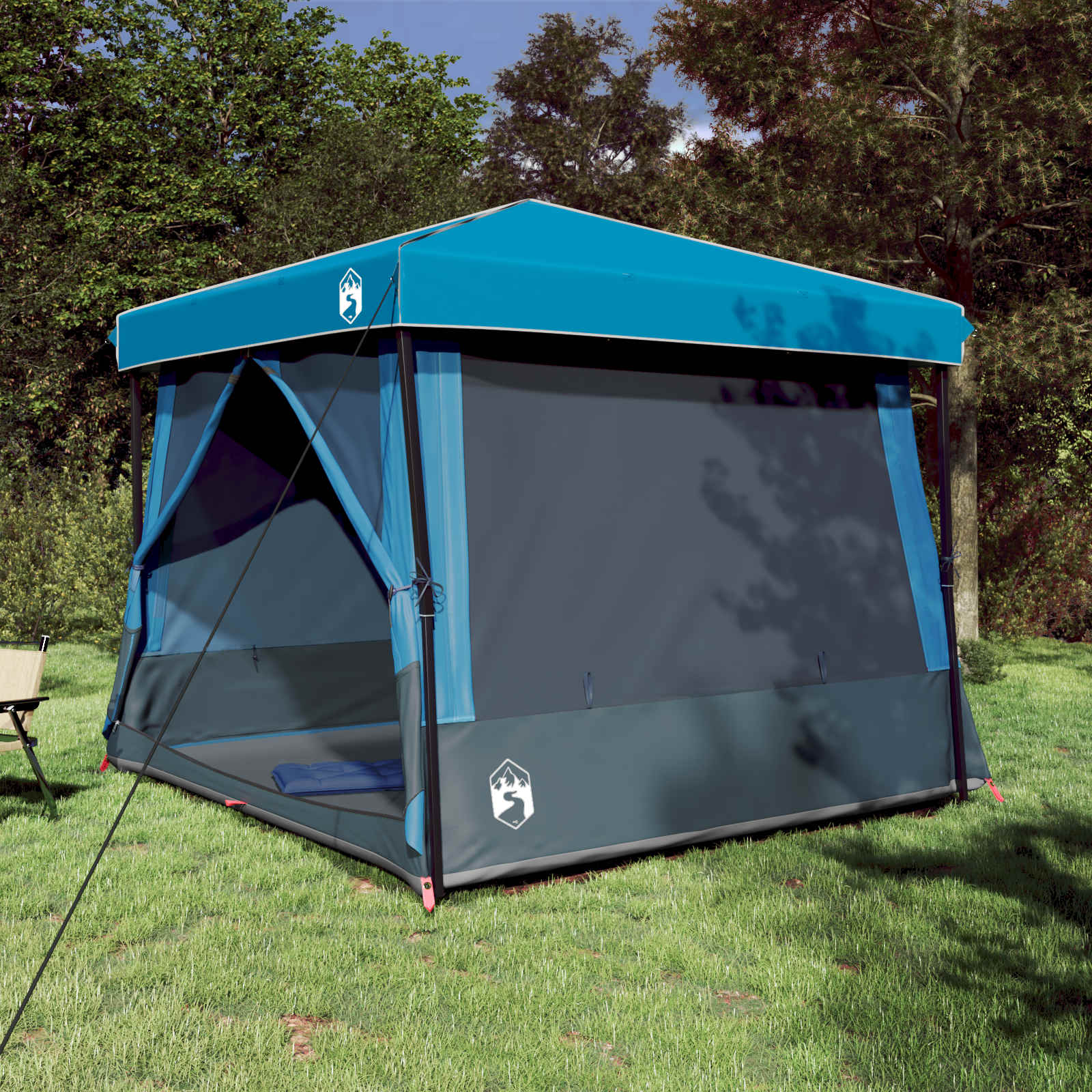 Juego De Tienda De Camping 2 Pcs Gris Y Tafetán Y Tela