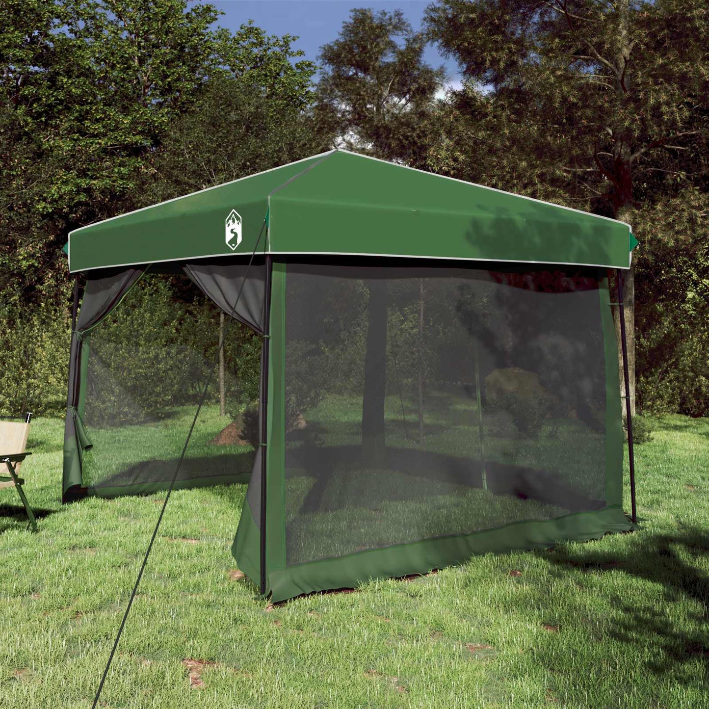 Juego De Tienda De Camping 2 Pcs Gris Y Tafetán Y Tela