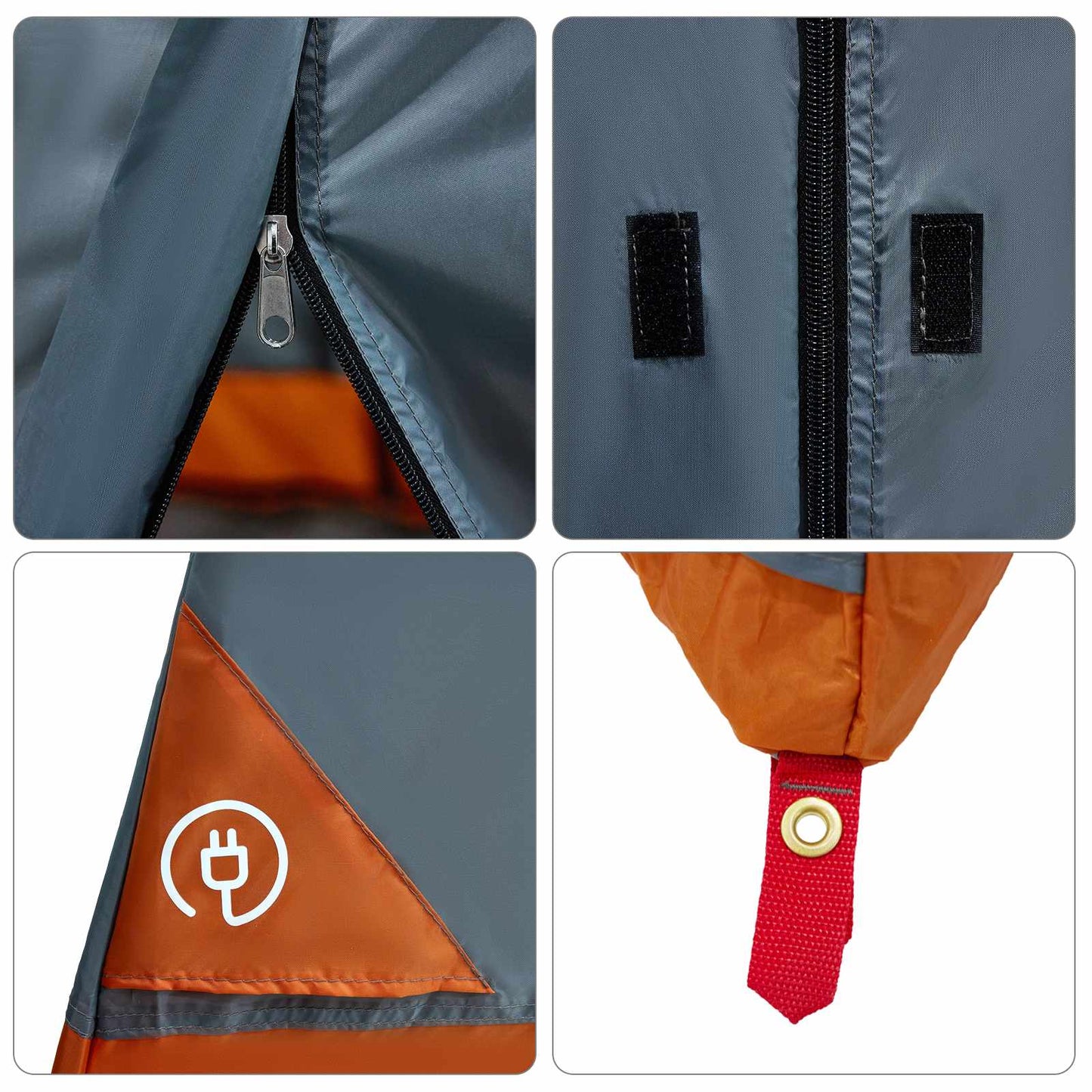 Juego De Tienda De Camping 2 Pcs Gris Y Tafetán Y Tela