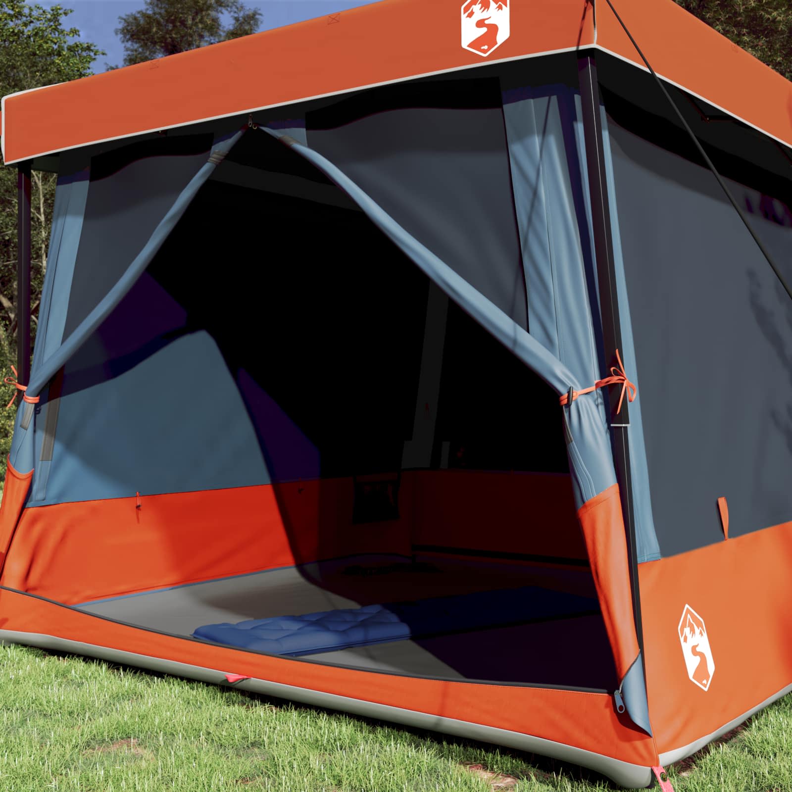 Juego De Tienda De Camping 2 Pcs Gris Y Tafetán Y Tela