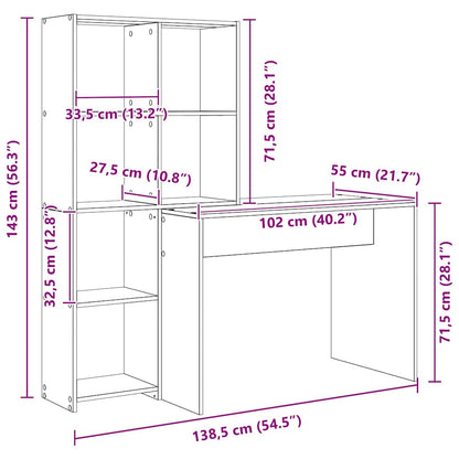 Escritorio Madera De Ingeniería 138,5 X 55 X 143 Cm