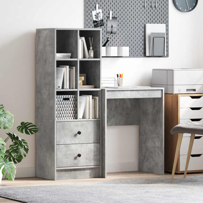 Escritorio Gris Concreto 145.5 X 50 X 127 Cm 2 Uds.