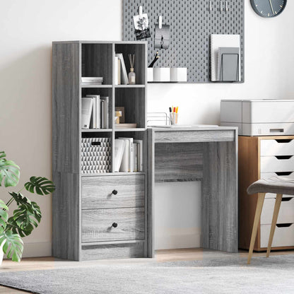 Escritorio Gris Concreto 145.5 X 50 X 127 Cm 2 Uds.