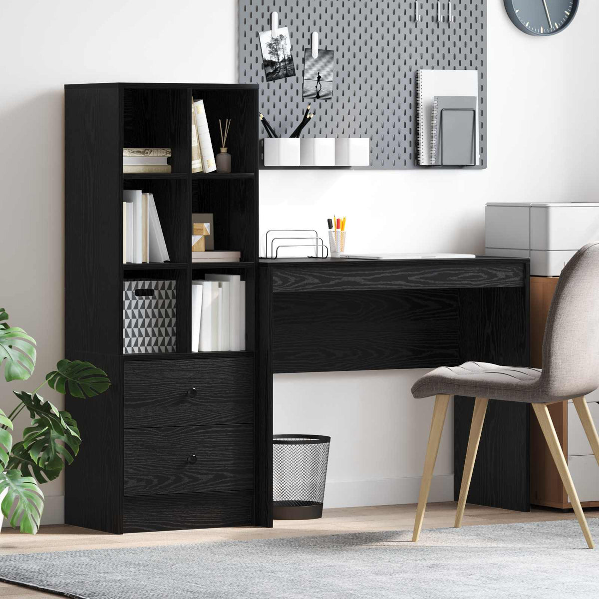 Escritorio Gris Concreto 145.5 X 50 X 127 Cm 2 Uds.