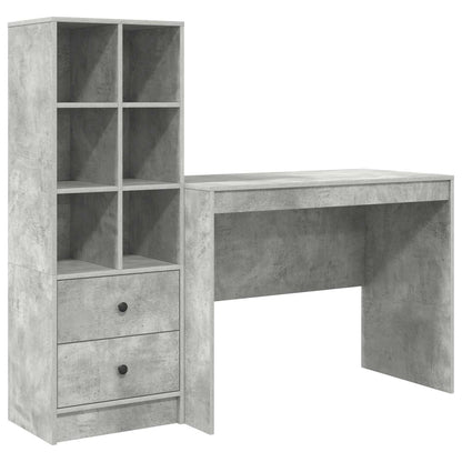 Escritorio Gris Concreto 145.5 X 50 X 127 Cm 2 Uds.