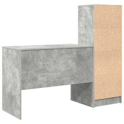 Escritorio Gris Concreto 145.5 X 50 X 127 Cm 2 Uds.