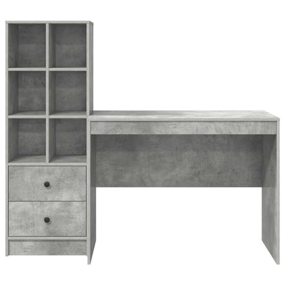 Escritorio Gris Concreto 145.5 X 50 X 127 Cm 2 Uds.
