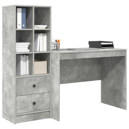 Escritorio Gris Concreto 145.5 X 50 X 127 Cm 2 Uds.