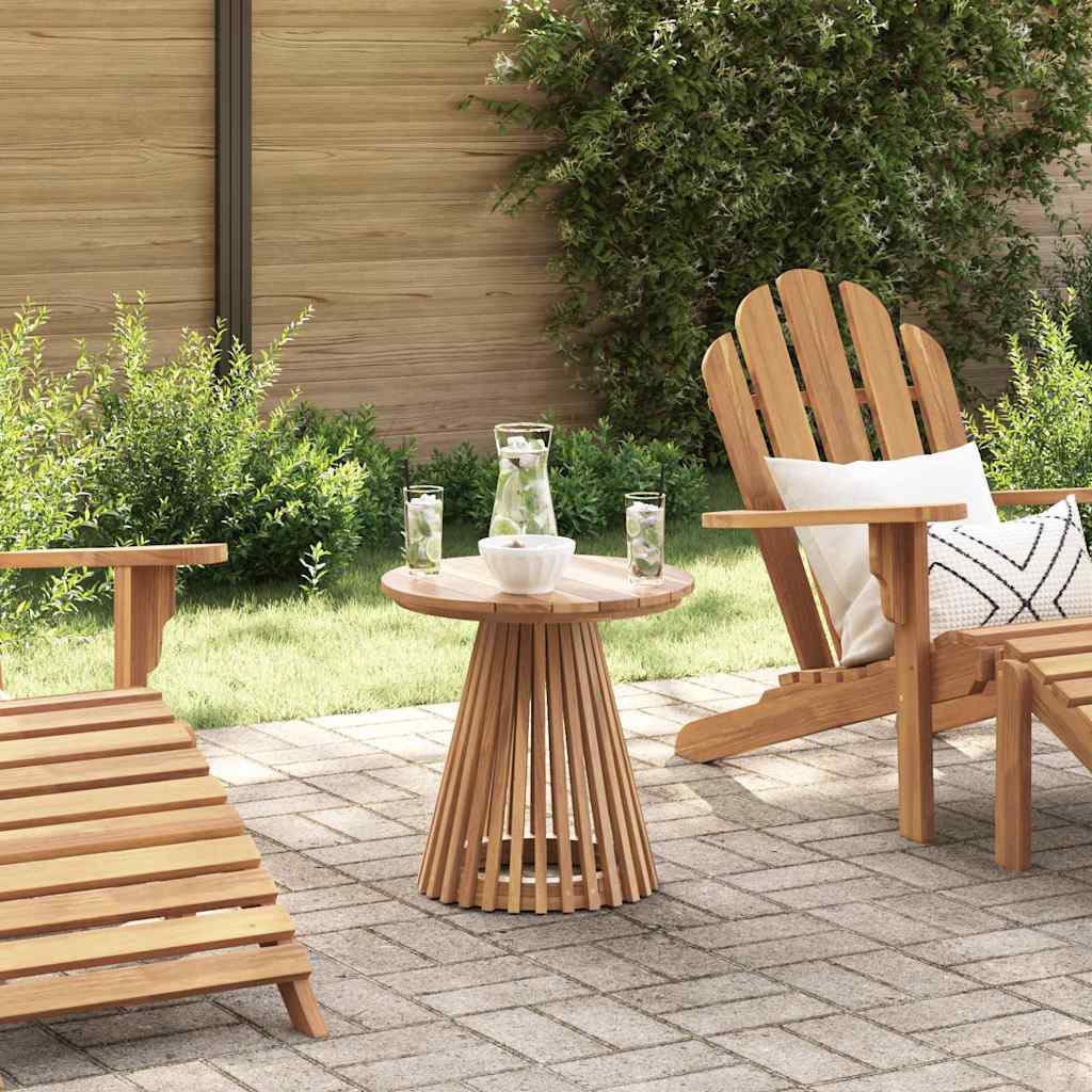 Mesa Lateral Marrón 70 X 70 X 40 Cm Madera De Teca Maciza