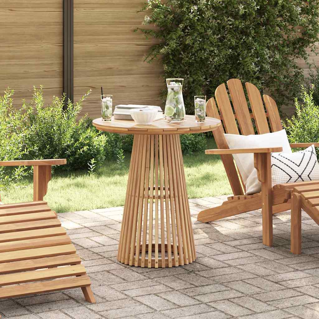 Mesa Lateral Marrón 70 X 70 X 40 Cm Madera De Teca Maciza
