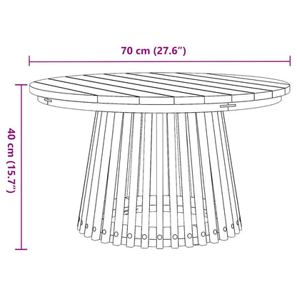 Mesa Lateral Marrón 70 X 70 X 40 Cm Madera De Teca Maciza