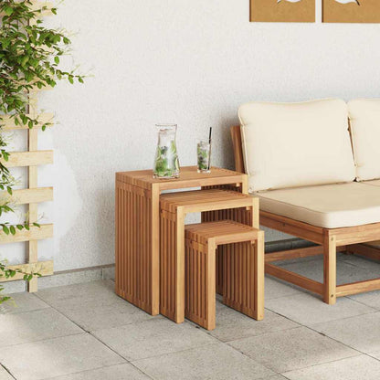Mesa Auxiliar De Jardín 3 Pcs Marrón 33 X 44,5 X 51 Cm