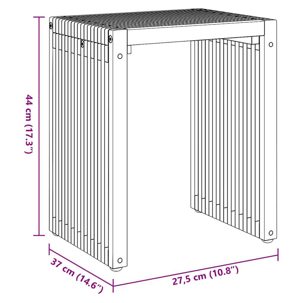 Mesa Auxiliar De Jardín 3 Pcs Marrón 33 X 44,5 X 51 Cm