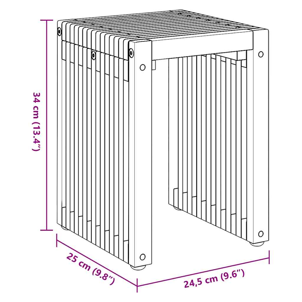 Mesa Auxiliar De Jardín 3 Pcs Marrón 33 X 44,5 X 51 Cm