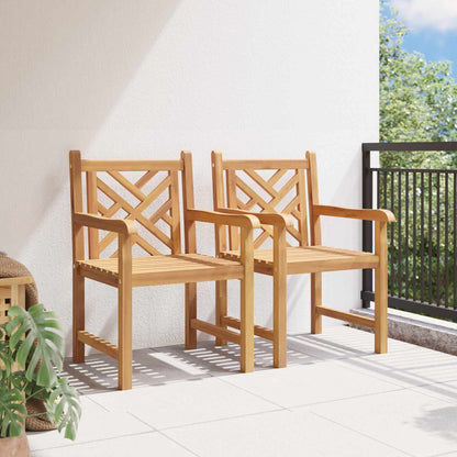 Silla De Jardín 2 Pcs 60 X 58 X 90 Cm Madera De Teca Maciza