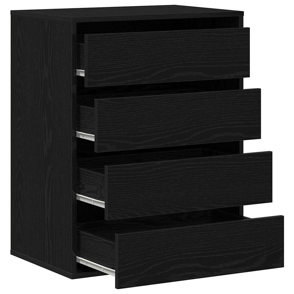 Cajonera 3-Cajón Negro Madera De Ingeniería